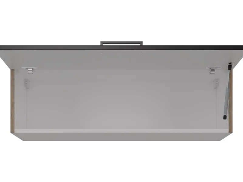 Flex-Well Exclusiv Küchen-Kurz-Oberschrank Capri 100x32cm Schwarz-Endgrain Oak< Küchenschränke