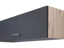 Best Flex-Well Exclusiv Küchen-Kurz-Oberschrank Morean 100x32cm Basaltgrau-San Remo