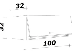 Best Flex-Well Exclusiv Küchen-Kurz-Oberschrank Morean 100x32cm Basaltgrau-San Remo