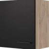 Flex-Well Exclusiv Küchen-Oberschrank Capri 50x 55cm Schwarz Matt-Endgrain Oak< Kücheninseln|Küchenschränke