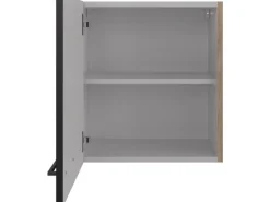 Flex-Well Exclusiv Küchen-Oberschrank Capri 50x 55cm Schwarz Matt-Endgrain Oak< Kücheninseln|Küchenschränke