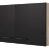 Flex-Well Exclusiv Küchenschränke<Küchen-Oberschrank Capri 100 cm Schwarz Matt-Endgrain Oak