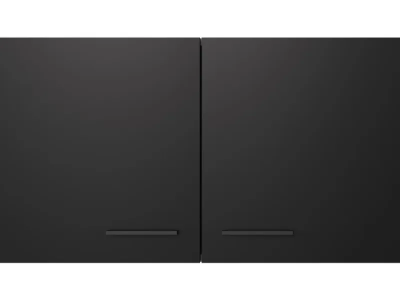 Flex-Well Exclusiv Küchenschränke<Küchen-Oberschrank Capri 100 cm Schwarz Matt-Endgrain Oak