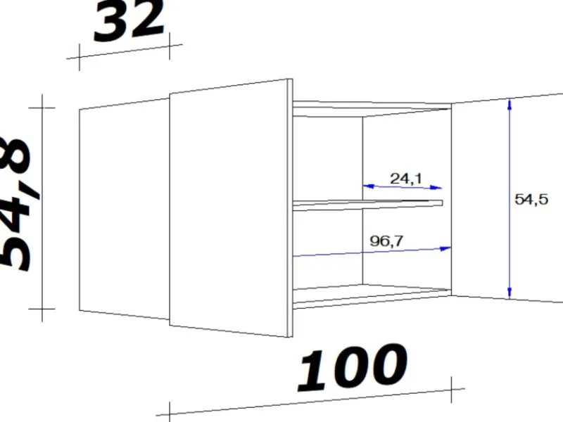 Flex-Well Exclusiv Küchenschränke<Küchen-Oberschrank Capri 100 cm Schwarz Matt-Endgrain Oak