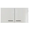 Flex-Well Exclusiv Küchenschränke<Küchen-Oberschrank Lund 100x55cm Lichtgrau glänzend-Rauchgrau