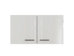 Flex-Well Exclusiv Küchenschränke<Küchen-Oberschrank Lund 100x55cm Lichtgrau glänzend-Rauchgrau