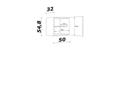 Sale Flex-Well Exclusiv Küchen-Oberschrank Lund 50x55cm Lichtgrau glänzend-Rauchgrau