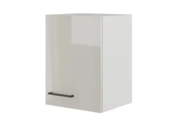 Clearance Flex-Well Exclusiv Küchen-Oberschrank Lund 40x55cm Lichtgrau glänzend-Rauchgrau
