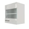 Flex-Well Exclusiv Küchenschränke<Küchen-Oberschrank Lund 50x55cm-Lichtgrau glänzend-Milchglas