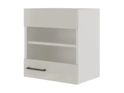 Flex-Well Exclusiv Küchenschränke<Küchen-Oberschrank Lund 50x55cm-Lichtgrau glänzend-Milchglas