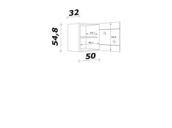 Flex-Well Exclusiv Küchenschränke<Küchen-Oberschrank Lund 50x55cm-Lichtgrau glänzend-Milchglas
