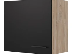 Flex-Well Exclusiv Küchen-Oberschrank Capri 60x 55cm Schwarz Matt-Endgrain Oak< Küchenschränke