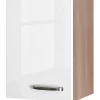 Flex-Well Exclusiv Küchen-Oberschrank Valero 40x55cm Hochglanz Weiß-Sonoma Eiche< Küchenschränke