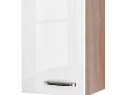 Flex-Well Exclusiv Küchen-Oberschrank Valero 40x55cm Hochglanz Weiß-Sonoma Eiche< Küchenschränke
