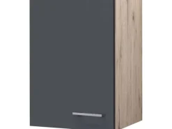 Flex-Well Exclusiv Küchenschränke<Küchen-Oberschrank Morena 40cm Basaltgrau matt-San Remo Eiche