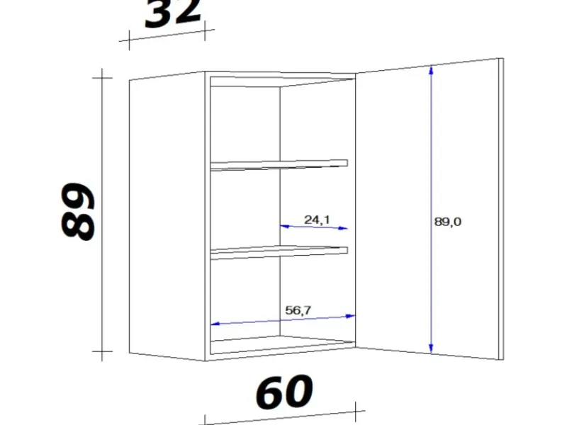 Flex-Well Exclusiv Küchenschränke<Küchen-Oberschrank Vintea 60x89cm Magnolie matt-Lancelot Oak