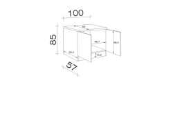 Flex-Well Exclusiv Küchen-Spülenschrank  Lund 100cm Lichtgrau glänzend-Rauchgrau< Küchenschränke