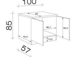 Flex-Well Exclusiv Pantryküchen|Einbauküchen<Küchen-Spülenunterschr. Morena 100cm Basaltg. matt - San Remo