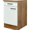 Flex-Well Exclusiv Küchen-Unterschrank Vintea 50 cm Magnolie matt - Lancelot Oak< Küchenschränke