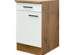 Flex-Well Exclusiv Küchen-Unterschrank Vintea 50 cm Magnolie matt - Lancelot Oak< Küchenschränke