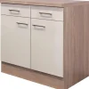 Flex-Well Exclusiv Küchenschränke<Küchen-Unterschrank Orlando 80 cm Kaschmir Glanz-Sonoma Eiche