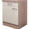 Flex-Well Exclusiv Küchen-Unterschrank Orlando 60 cm Kaschmir Glanz-Sonoma Eiche< Küchenschränke