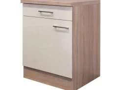 Flex-Well Exclusiv Küchen-Unterschrank Orlando 60 cm Kaschmir Glanz-Sonoma Eiche< Küchenschränke