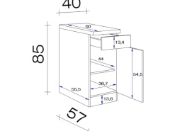 Best Flex-Well Exclusiv Küchen-Unterschrank Morena 40cm Basaltgrau-San Remo Eiche