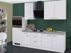 Flex-Well Exclusiv Kochfelder|Kühlschränke<Küchenzeile Joelina 270 cm Weiß