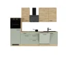 Flex-Well Exclusiv Einbauküchen<Küchenzeile Cara 280 cm Schilfgrün matt - Artisan Eiche