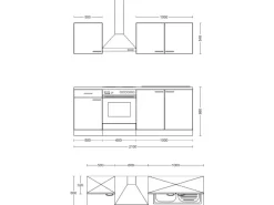 Flex-Well Exclusiv Küchenzeile Orlando 210 cm Kaschmir Glanz - Sonoma Eiche< Winkelküchen
