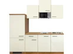Flex-Well Exclusiv Single-Küchen|Einbauküchen<Küchenzeile Vintea 210 cm Magnolia-Lancelot Oak