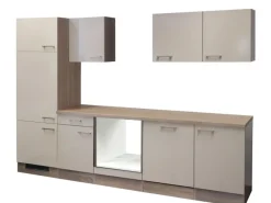 Sale Flex-Well Exclusiv Küchenzeile Orlando 280 cm ohne E-Geräte Kaschmir Glanz