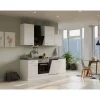 Flex-Well Exclusiv Küchenzeile Joelina 220 cm Weiß matt - Beton Grau< Einbauküchen
