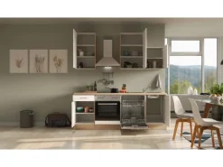 Best Flex-Well Exclusiv Küchenzeile Orlando 220 cm Kaschmir Glanz - Sonoma Eiche