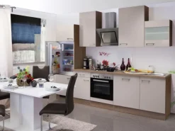 Discount Flex-Well Exclusiv Küchenzeile Orlando 280 cm Kaschmir Glanz-Sonoma Eiche