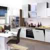 Flex-Well Exclusiv Küchenzeile Valero 280 cm Hochglanz Weiß-Sonoma Eiche< Kühlschränke|Einbauküchen