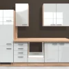 Flex-Well Exclusiv Küchenzeile Valero 270 cm ohne E-Geräte Hochglanz Weiß< Einbauküchen|Küchenschränke