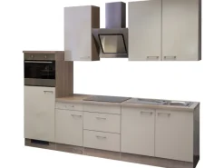 Outlet Flex-Well Exclusiv Küchenzeile Orlando 270 cm Kaschmir Glanz-Sonoma Eiche NB