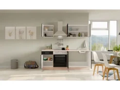 Flex-Well Exclusiv Pantryküchen|Herde<Küchenzeile Lara 210 cm Anthrazit - San Remo Eiche