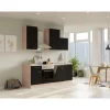 Flex-Well Exclusiv Herde<Küchenzeile Lara 220 cm Anthrazit - San Remo Eiche