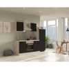 Hot Flex-Well Exclusiv Küchenzeile Lara 220 cm Anthrazit - San Remo Eiche