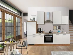 Flex-Well Exclusiv Küchenzeile Vintea 280 cm Magnolia-Lancelot Oak< Kühlschränke
