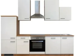 Flex-Well Exclusiv Küchenzeile Vintea 280 cm Magnolia-Lancelot Oak< Kühlschränke