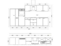 Outlet Flex-Well Exclusiv Küchenzeile Valero 360 cm Hochglanz Weiß