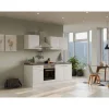 Flex-Well Exclusiv Kochfelder<Küchenzeile Joelina 210 cm Weiß matt - Beton Grau