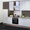Outlet Flex-Well Exclusiv Küchenzeile Valero 270 cm Hochglanz Weiß-Sonoma Eiche