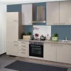 Clearance Flex-Well Exclusiv Küchenzeile Orlando 270 cm Kaschmir Glanz-Sonoma Eiche