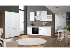 Flex-Well Exclusiv Kühlschränke|Herde<Küchenzeile Valero 360 cm Hochglanz Weiß