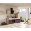Sale Flex-Well Exclusiv Küchenzeile Focus 220 cm Akazie - Aubergine